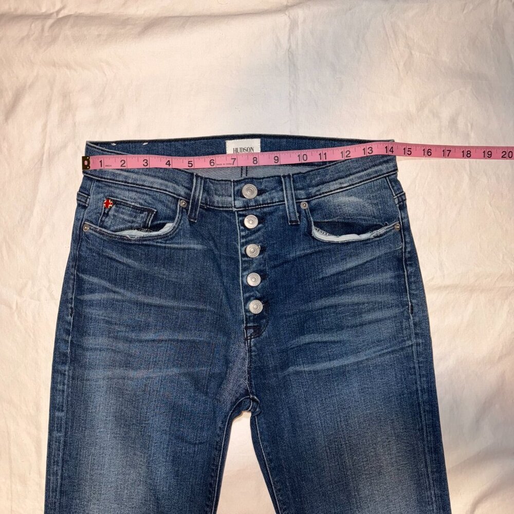 Hudson Jodi High Rise Flare Jeans – Size 28 Long – Button Front – 32” Inseam - Picture 5 of 12